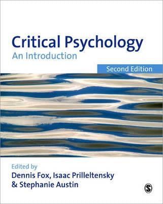 Critical Psychology: An Introduction by Fox, Dennis R.
