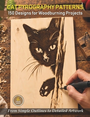Cat Pyrography Patterns: 150 Designs for Woodburning Projects: Traceable Templates from Simple Outlines to Realistic Artwork for Beginners and Experie by Art Concept, Pyro