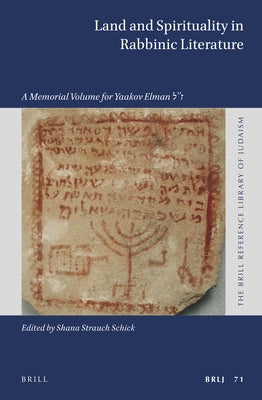 Land and Spirituality in Rabbinic Literature: A Memorial Volume for Yaakov Elman ז''ל by Strauch Schick, Shana
