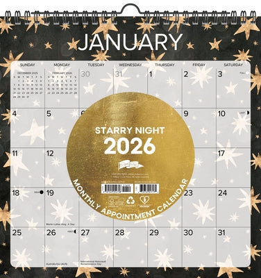 Starry Night 2026 12 X 12 Spiral Wall Calendar by Willow Creek Press