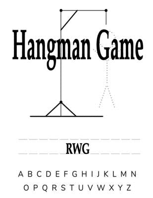 Hangman Game: 50 Pages 8.5" X 11" by Rwg