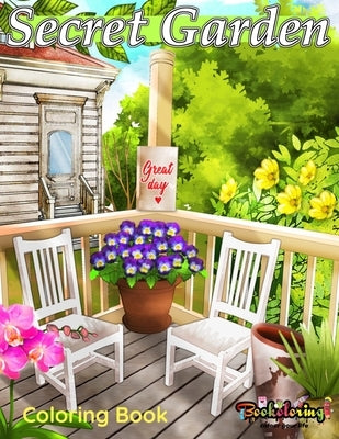 Secret garden: coloring book: Adult coloring book stress relieving with 30 drawings of magical and charming gardens by Bookoloring, Art