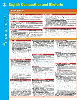 English Composition and Rhetoric Sparkcharts: Volume 12 by Sparknotes