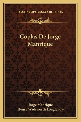 Coplas de Jorge Manrique by Manrique, Jorge