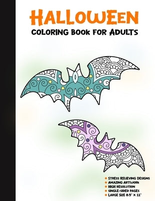 Halloween Coloring Book for Adults: 50 Halloween Illustrations Printed On One Side, Safe For Markers - Fun Craft Activity Gift - Stress Relieving Desi by Books, Spooky House