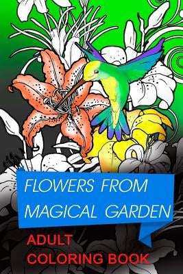 flowers from magical garden: Stress Relief Coloring Book. This coloring book for adults contains swirls style illustrations representing floral com by Tykhomirov, Valentyn