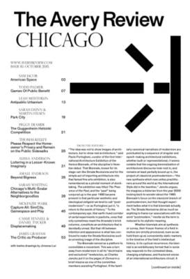 The Avery Review: Chicago by Review, The Avery