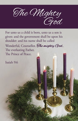 Advent Bulletin: The Mighty God (Package of 100): Isaiah 9:6 (Kjv) by Broadman Church Supplies Staff