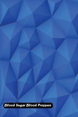 Blood Sugar Blood Pressure: Blue mosaic polygon triangular cover by Shamrock Logbook