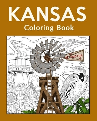 Kansas Coloring Book: Painting on USA States Landmarks and Iconic by Paperland