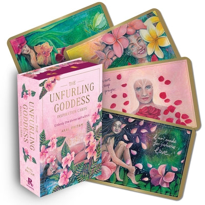The Unfurling Goddess Inspiration Cards: Embody the Divine Self Within (44 Gilded Cards, 16-Page Full-Color Booklet, and a Wooden Stand) by Pritam, Akal