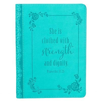 Strength and Dignity Turquoise Flexcover Journal - Proverbs 31: 25 by Christian Art Gifts