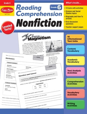 Reading Comprehension: Nonfiction, Grade 6 Teacher Resource by Evan-Moor Corporation
