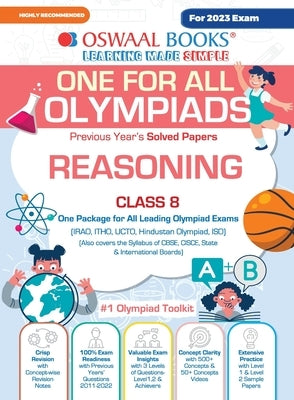 Oswaal One For All Olympiad Previous Years' Solved Papers, Class-8 Reasoning Book (For 2023 Exam) by Oswaal Editorial Board