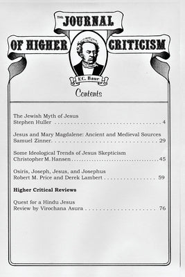 The Journal of Higher Criticism Volume 15 Number 2 by Criddle, Alex