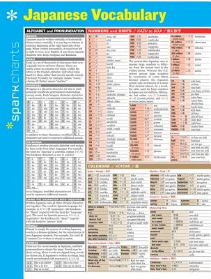 Japanese Vocabulary Sparkcharts: Volume 33 by Sparknotes