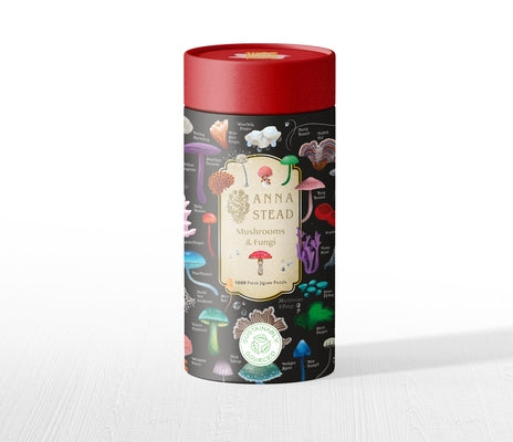 Adult Cylinder Jigsaw Puzzle Anna Stead: Mushrooms & Fungi: 1000-Pieces. Ethical, Sustainable, Earth-Friendly by Flame Tree Studio