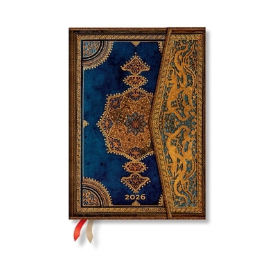 Paperblanks 2026 Safavid Indigo Safavid Binding Art 12-Month Planner MIDI Horizontal Wrap 160 Pg 100 GSM by Paperblanks