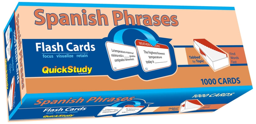 Spanish Phrases Flash Cards (1000 Cards): A Quickstudy Reference Tool by Levy, Joseph