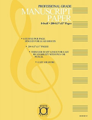 House of Joy Music Deluxe Professional 8-Staff Manuscript Paper by Joy, Ken