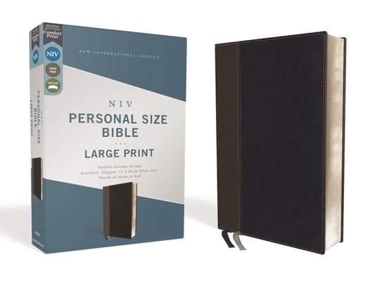 Niv, Personal Size Bible, Large Print, Leathersoft, Black, Red Letter Edition, Comfort Print by Zondervan