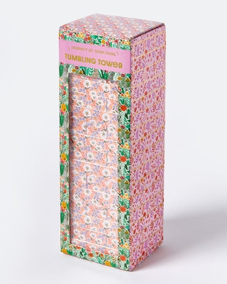 Floral Tumbling Tower Game - Stylish Wooden Stacking Game for Family & Party Fun by Something, Journey Of