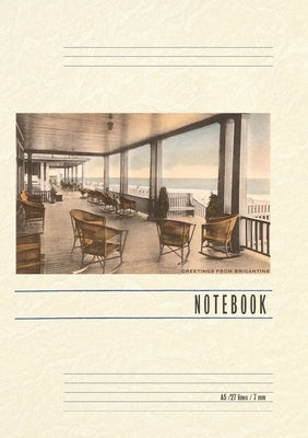 Vintage Lined Notebook Greetings from Brigantine, New Jersey, Veranda by Found Image Press
