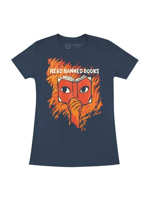 Read Banned Books Women's Crew T-Shirt Small by Out of Print