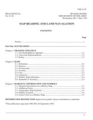 FM 21-26 Map Reading and Land Navigation 1993, by United States. Department of t by Department of the Army, United States
