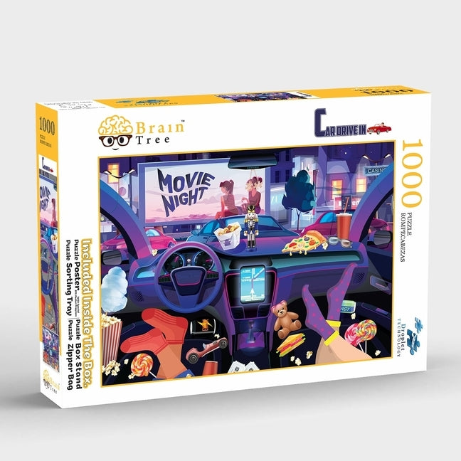 Brain Tree - Car Drive 1000 Piece Puzzle for Adults: With Droplet Technology for Anti Glare & Soft Touch by Brain Tree Games LLC
