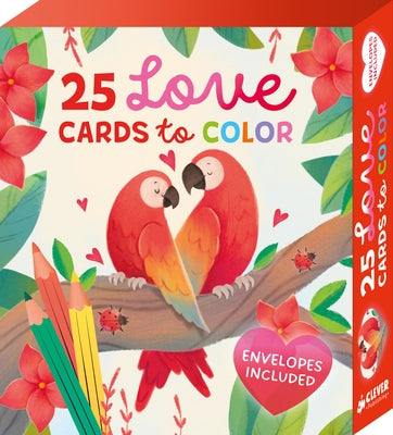 25 Love Cards to Color by Clever Publishing