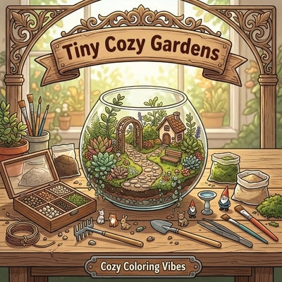 Tiny Cozy Gardens: Easy Bold Line Cute & Comfy Coloring Book Adorable Hygge Aesthetic Mini Gardens & Cottagecore Backyard Nature Scenes Creative Scree by Vibes, Cozy Coloring