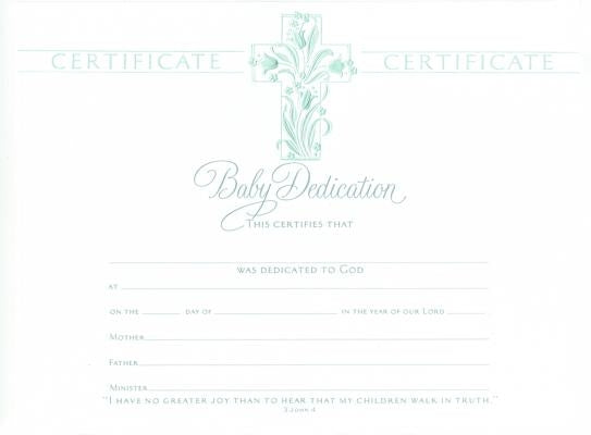 Baby Dedication Certificate by Warner Press