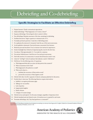 Neonatal Simulation Card: Debriefing and Co-Debriefing by Soghier, Lamia M.