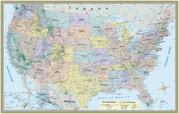 U.S. Map Poster (32 X 50 Inches) - Paper: A Quickstudy Reference Tool by Specialists, Mapping