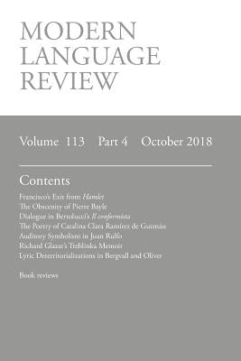 Modern Language Review (113: 4) October 2018 by Connon, D. F.