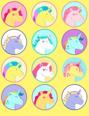 Unicorn Sticker Album For Girls: 100 Plus Pages For PERMANENT Sticker Collection, Activity Book For Girls, Yellow - 8.5 by 11 by Scales, Maz