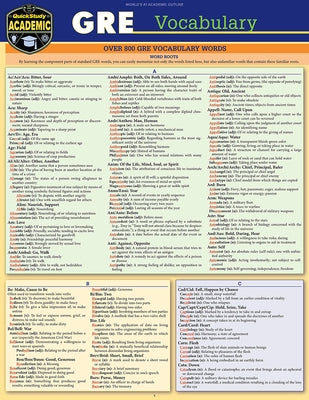 GRE Vocabulary: A Quickstudy Laminated Reference Guide by Davis, April Michelle