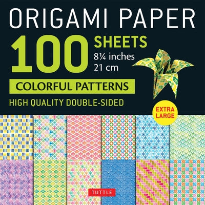 Origami Paper 100 Sheets Colorful Patterns 8 1/4 (21 CM): Extra Large Double-Sided Origami Sheets Printed with 12 Different Color Combinations (Instru by Tuttle Studio
