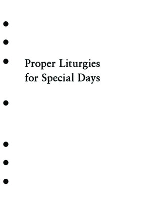 Holy Eucharist Proper Liturgies for Special Days Inserts by Church Publishing