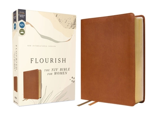 Flourish: The NIV Bible for Women, Leathersoft, Brown, Comfort Print by Livingstone Corporation