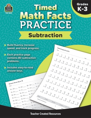 Timed Math Facts Practice: Subtraction by Teacher Created Resources