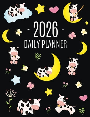 Cow Planner 2026: Cute 2026 Daily Organizer: January-December (12 Months) Pretty Farm Animal Scheduler With Calves, Moon & Hearts by Press, Happy Oak Tree
