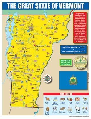 Vermont State Map for Students - Pack of 30 by Gallopade International