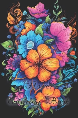 Flower Coloring Book for Adults with back background by Petersen, Mel