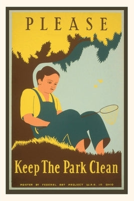 Vintage Journal Please Keep the Park Clean, Boy with Net by Found Image Press