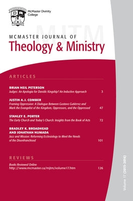 McMaster Journal of Theology and Ministry: Volume 17, 2015-2016 by Ong, Hughson T.