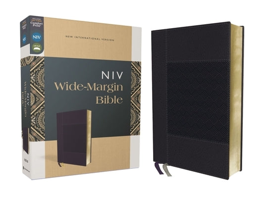 Niv, Wide Margin Bible, Leathersoft, Navy, Red Letter, Comfort Print by Zondervan
