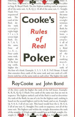 Cooke's Rules of Real Poker by Cooke, Roy