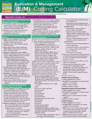 Evaluation & Management (E&m) Coding Calculator: Quickstudy Laminated Reference Guide by Tropin, Theresa